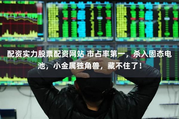 配资实力股票配资网站 市占率第一，杀入固态电池，小金属独角兽，藏不住了！